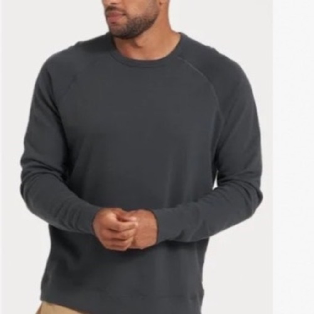 Vuori Mens Long Sleeve Vital Crew Sweatshirt Charcoal Grey V245 XL